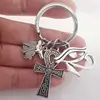 Egypt Key Ring Egypt Keychain For Alarm Ankh Ancient Egyptian Queen Anubis Horus Eye Anka Cross Charms For Men Women Accessories ► Photo 3/6