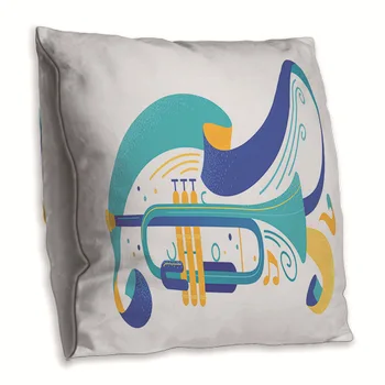 

Music Notes Pattern Cushions Creative Case Sofa Pillow Case Case Living Room Back Cushion Case Double-Sided Dacron Pillow Case