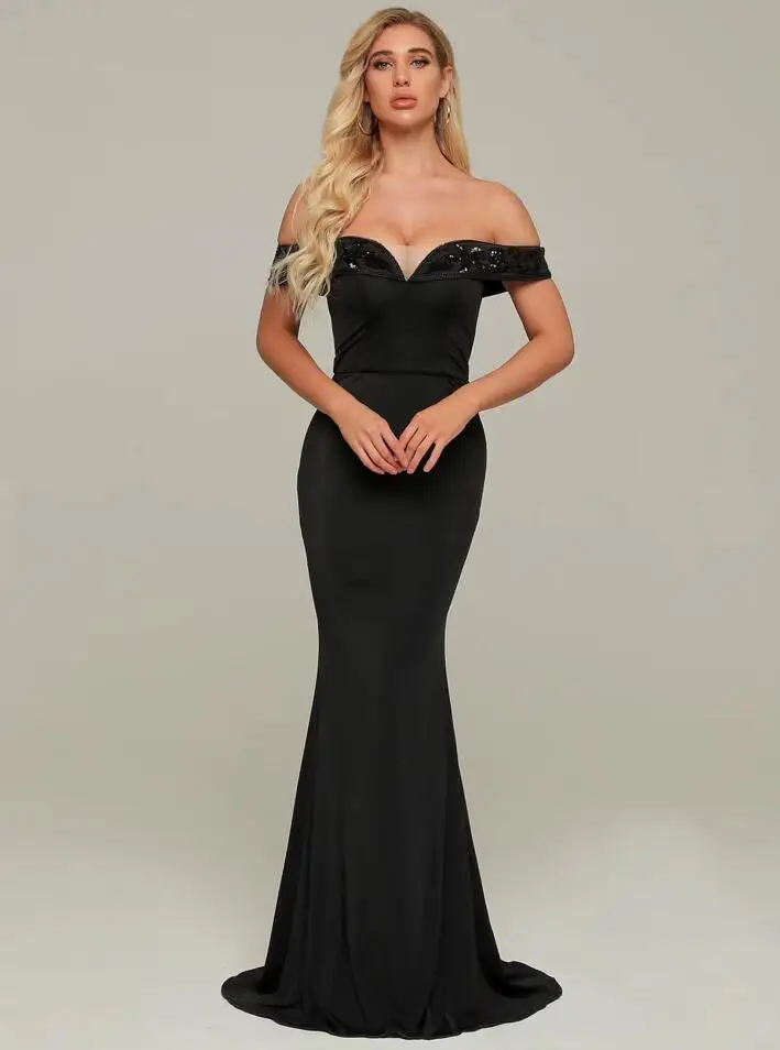 Simly тара Сексуальное Женское облегающее вечерние платье Vestido Для женщин Летнее цельное платье без бретелек короткий рукав сетчатые платья с блестками и с черным Пояском Платье - Цвет: Черный