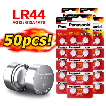 

Panasonic 50pcs Wholesale Lr44 Ag13 Button Cells Zn/MnO2 120mah Watch Pilas Battery SR1154 SR44 SR44SW SR44W SR47 V303 V357