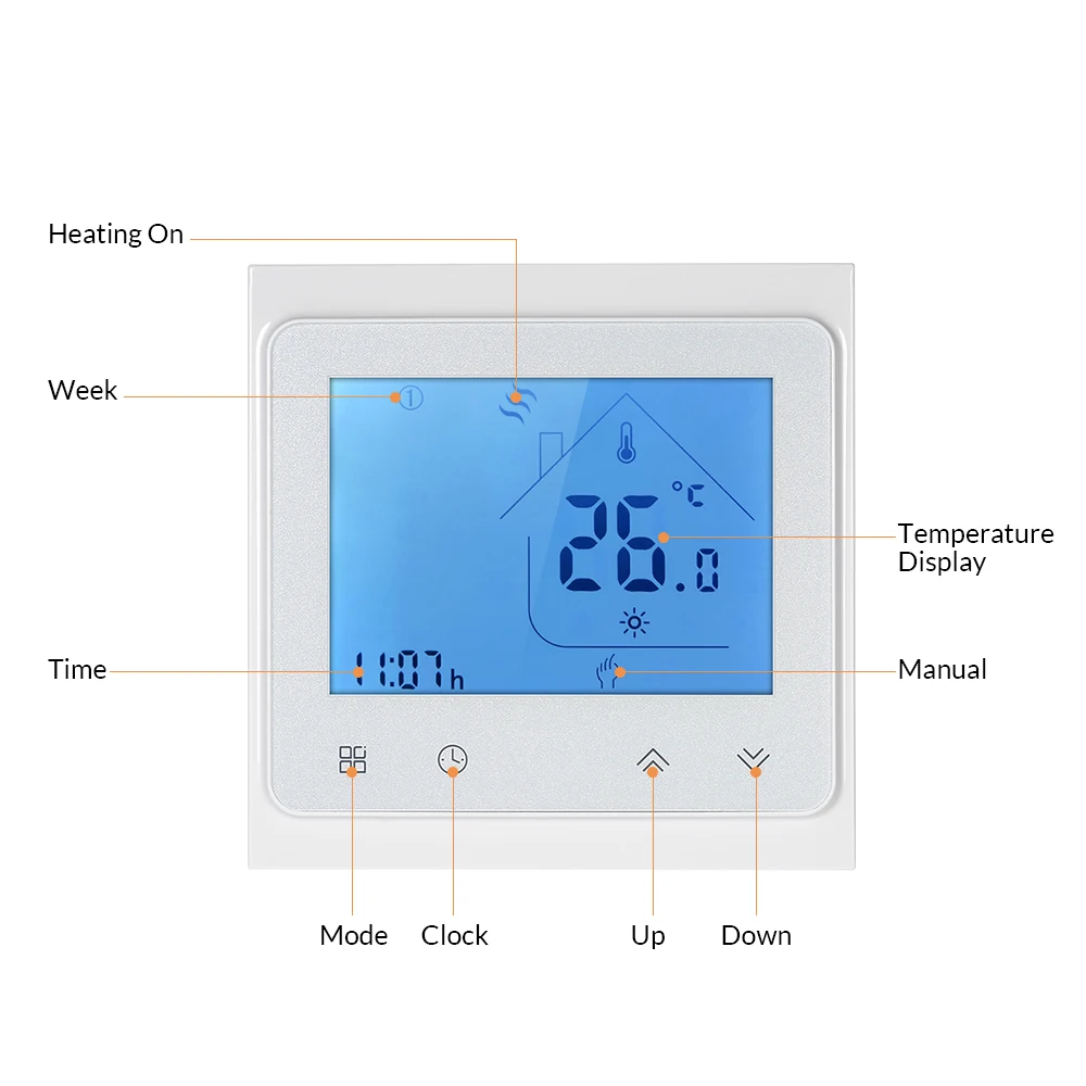 Wifi термостат для нагрева воды контроль температуры ler Termostato lcd сенсорный экран Голосовое управление Программируемый Термостат Wifi