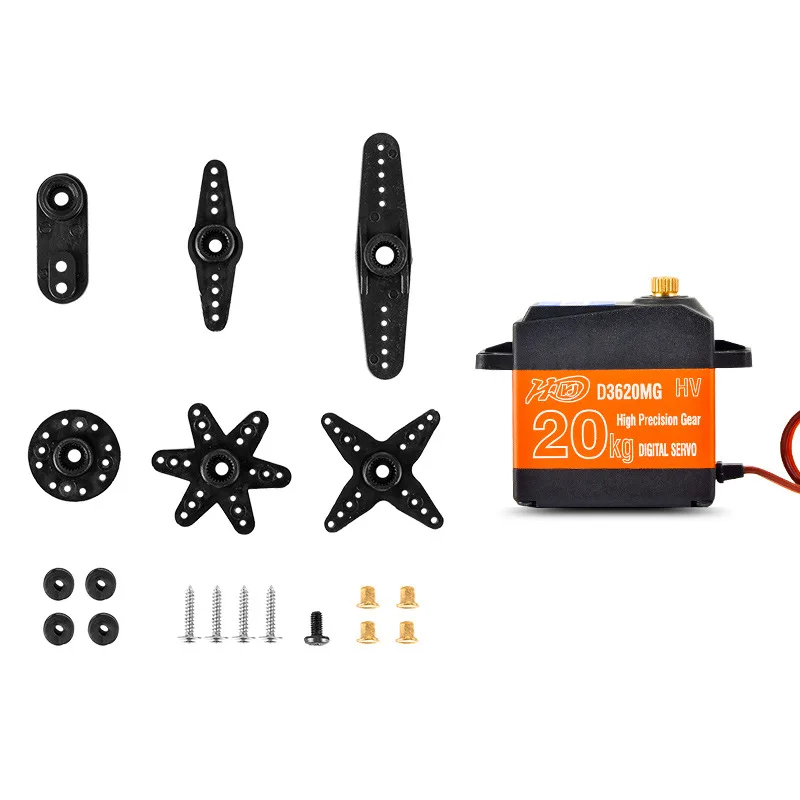 

Hdkj D3620 Metal Tooth with Numbers Steering Gear 180-Degree Wide-Angle 20kg Waterproof Type Large Torque