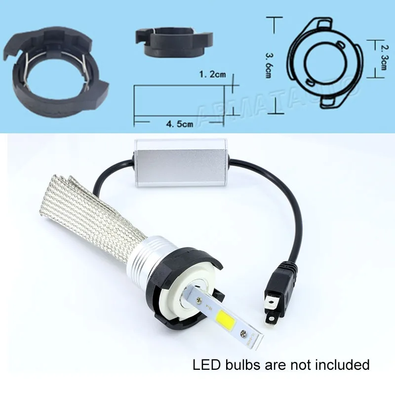 Car LED H7 Headlight Adapter Bulb Holders For Ford KUGA VW Passat B6 Alfa Romeo Renault Megan headlight holder led lamp bulb base led headlight light holder led lamp bulb lamp holder light bulb socket headlight spring clips socket connector plug adapter