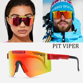 

2020 Mirrored Green lens pit viper Sunglasses polarized men sport goggle tr90 frame uv400 protection Oculos De Sol with case