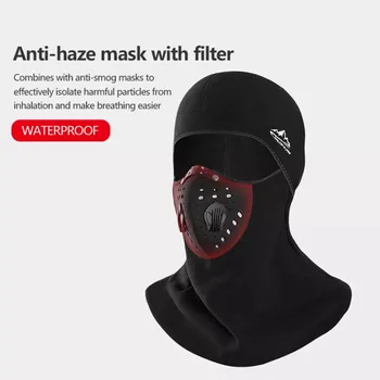

Winter cycling mask filter outdoor windproof warmth and haze ski headgear waterproof gloves thickened mask antivirus