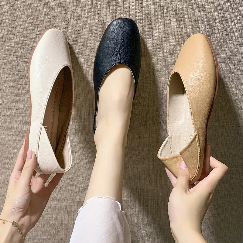 

WOMEN'S Shoes 2019 Autumn New Style Single Shoes Fashion Shallow Mouth Slip Shoes Double Purpose Flat Moccosins Retro Grandma Sh