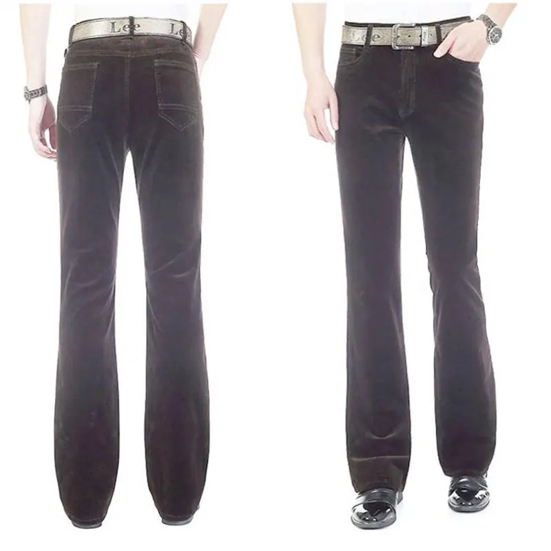 Men's Autumn New Micro-slip Casual pants Korean version of the Elastic Slim-sleeved Corduroy Casual Flare pants