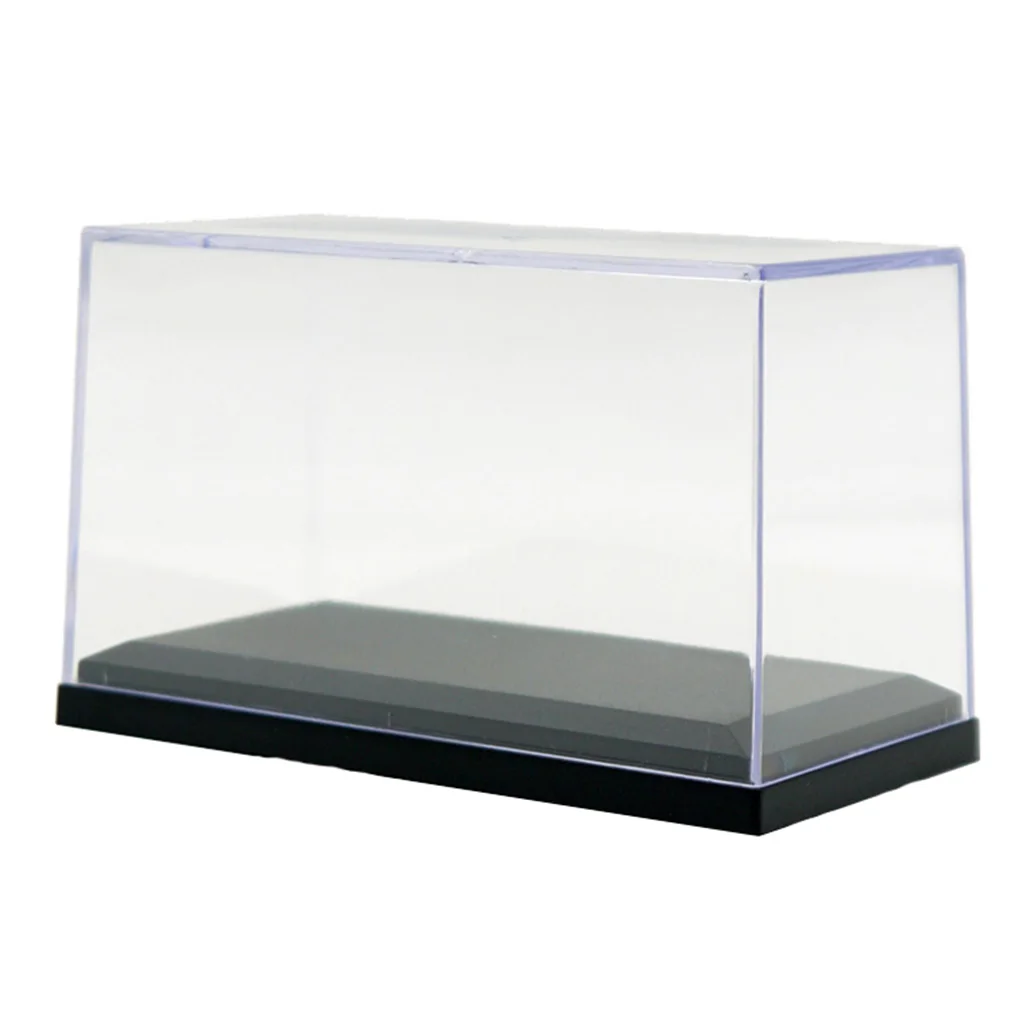 Clear Dustproof Display Box With Balck Base Fits  1:64 Doll