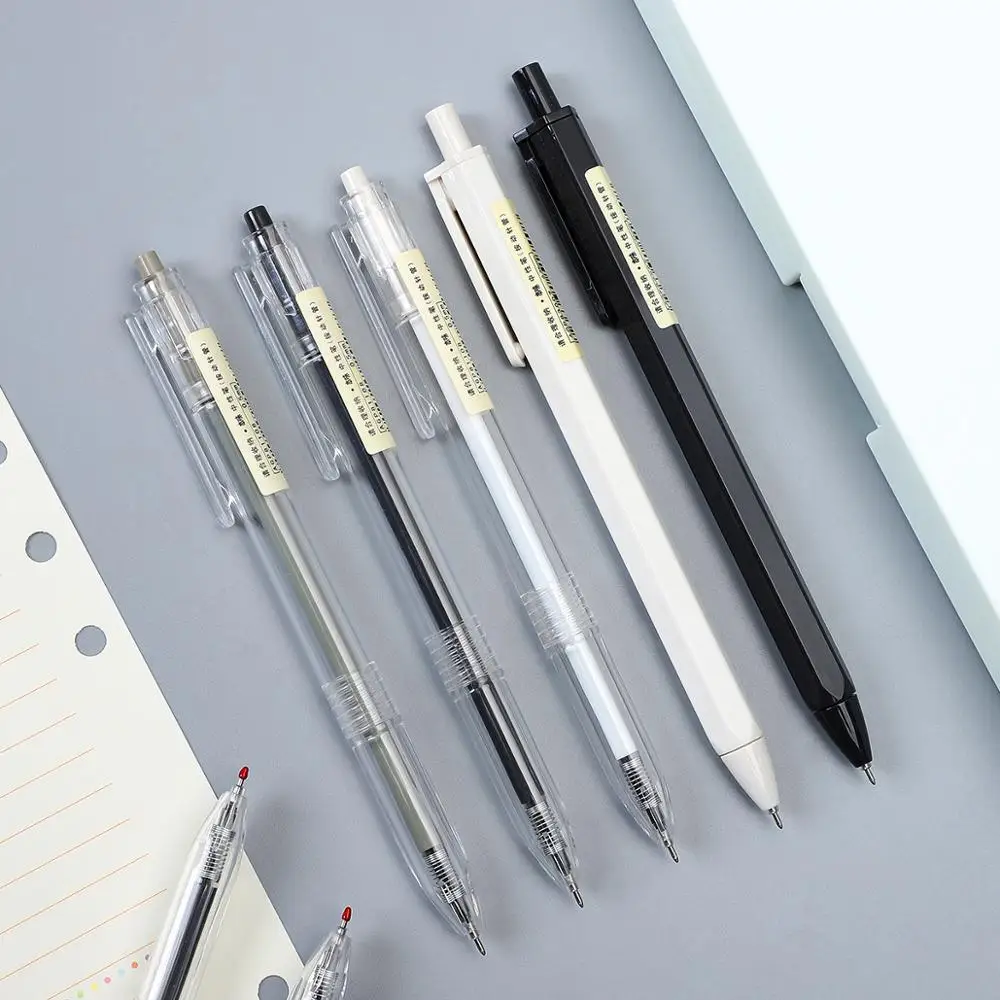 M&G 12pcs/set 0.35mm 0.5mm Simple STYLE gel pen Black ink for student writing creative Neutral Pen Press School Supplies kawaii
