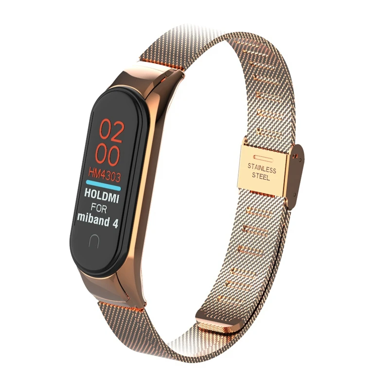 Mi band 4 металлический ремешок с пленкой Mi Band 4 3 умный Браслет замена цвета из нержавеющей стали Miband 3 4 ремешок Пряжка Браслеты