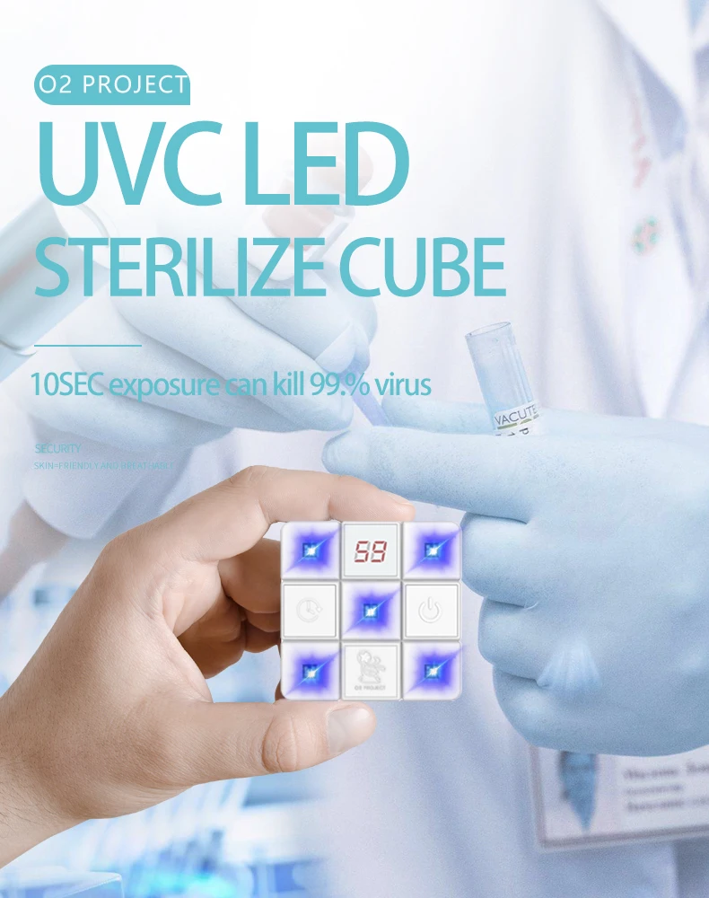 Карманный миниатюрный светодиодный коробка UVC Cube ультрафиолетовый стерилизатор