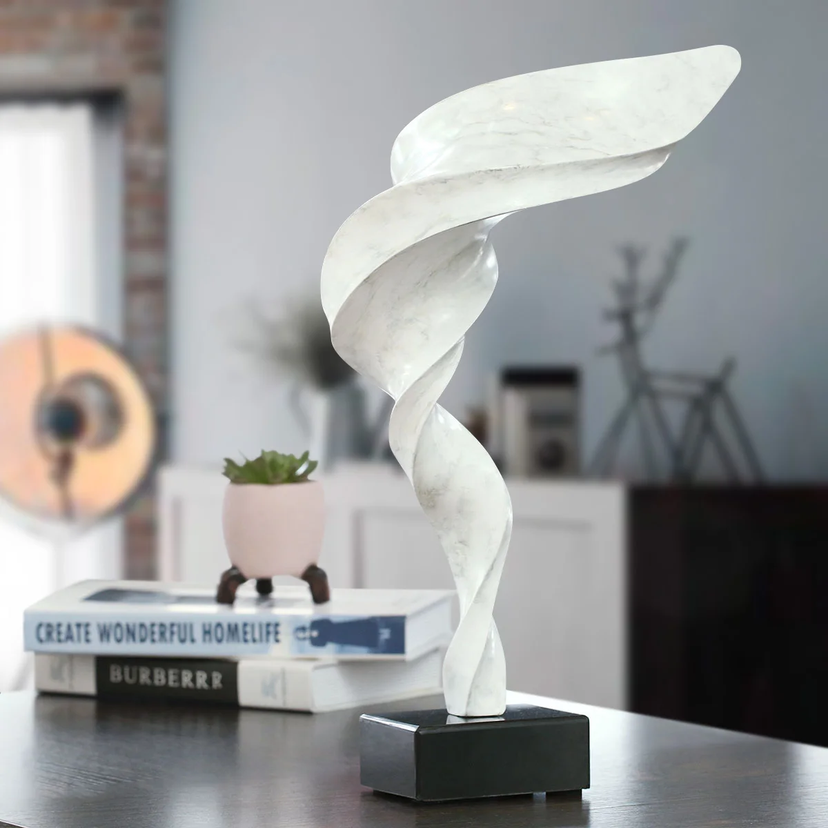 Cheap Wind Figurine Home Decor Craft Resin Modern Tornado Sculpture Abstract Artificial Sculpture Home Decoration Accessories