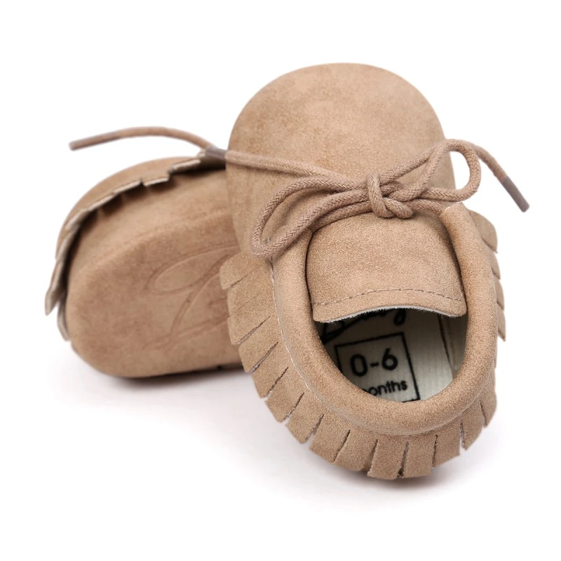 Zapatos de piel sintética bebé y niña, botines para bebé, mocasines de con flecos, primeros de 0 18M, 10 colores|Primeros pasos| - AliExpress