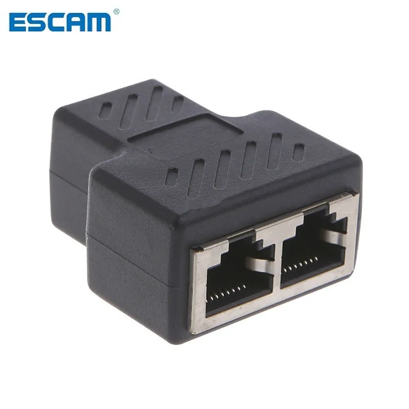 1 a 2 vías LAN Cable de red Ethernet RJ45 hembra adaptador de conector divisor para portátil estaciones de acoplamiento