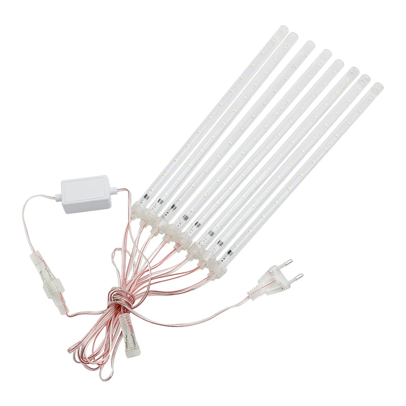 

Christmas LED Lights 50cm Meteor Shower Rain 8 Tubes LED String Lights Waterproof for Outdoor Garden Party Decor Tree -EU Plug