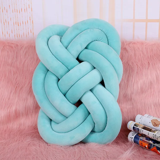 light blue Скандинавский стиль, твердая мягкая подушка с узлом, вязаные вручную, шаровая подушечка диванная подушка, диван-кровать, спальня, декоративная подушка для дома, игрушки для детей - Цвет: light blue