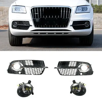 

Fit For AUDI SQ5 Q5-S Line 2013-2017 Left Right Front Bumper Lower Fog Light Chrome Grille Trim