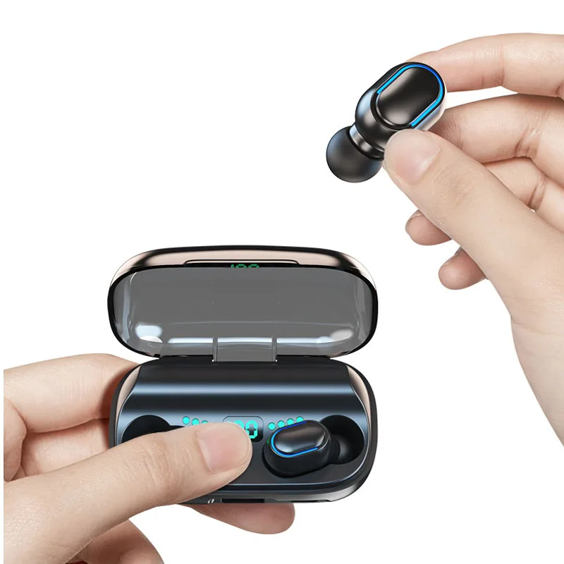 Tws Bluetooth 5 0 Sport Earphones Led Earbuds Headphone Function Digital 9d Stereo Private New Waterproof Touch Control