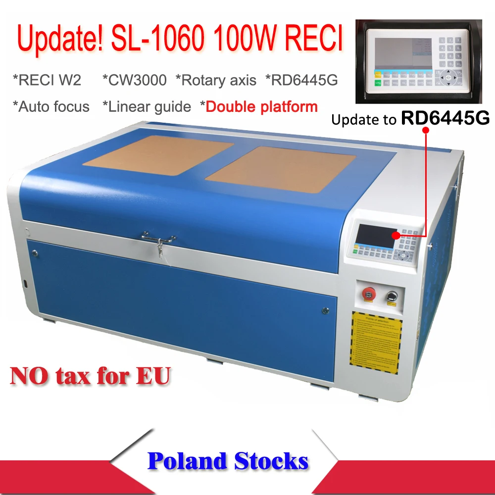 Poland Ship Laser Engraver Cutting 1060 100w Power Machine Ruida 6445g