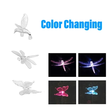 

RGB Outdoor LED Lawn Light Garden Lights Waterproof For Garden Decoration Butterfly Bird Dragonfly Creative Art Solar Lamp