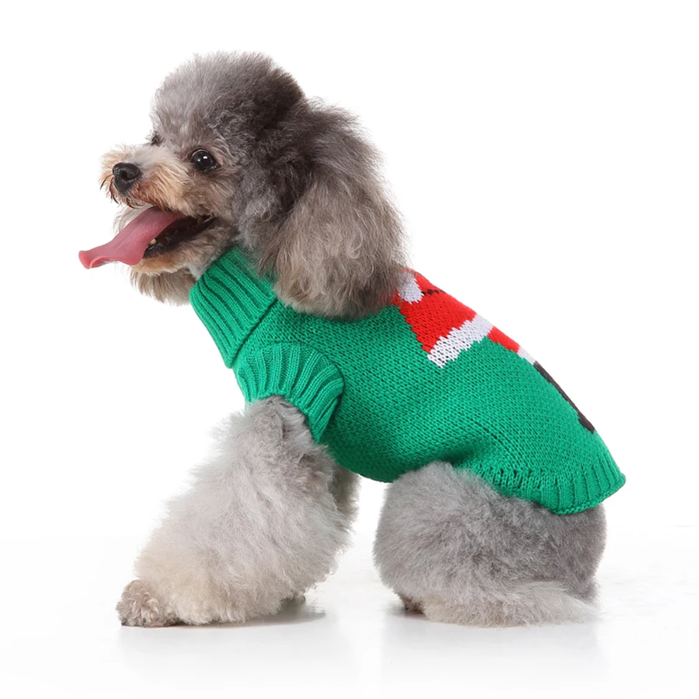 Свитера с изображением собаки для маленьких собак собаки, домашние питомцы, щенки одежда с принтом в виде собак зимние Костюмы Санта-Клауса джемпер теплый свитер для собаки, Рождество