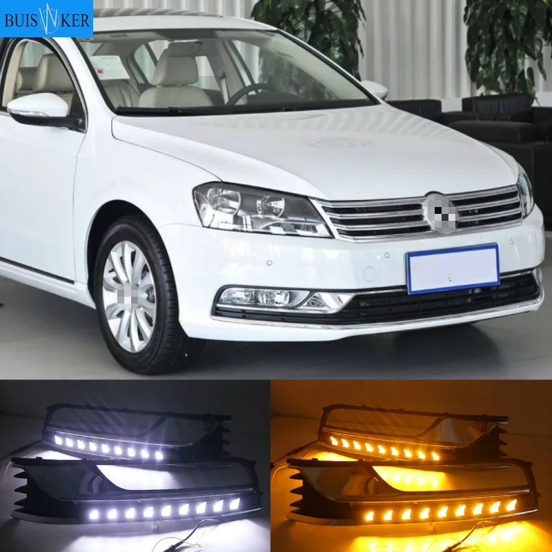 

LED DRL daytime running light fog lamp for Volkswagen VW Passat B7 2012-2015, wireless switch control, dim control, turn signal