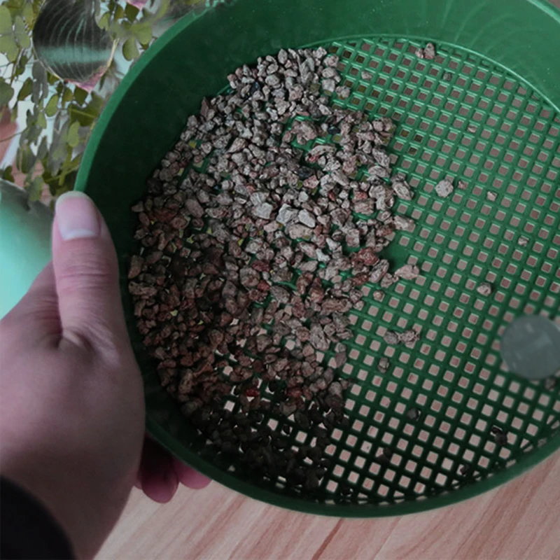Пластиковое зеленое садовое сито загадка инструменты для композитной почвы камень сетки удобно
