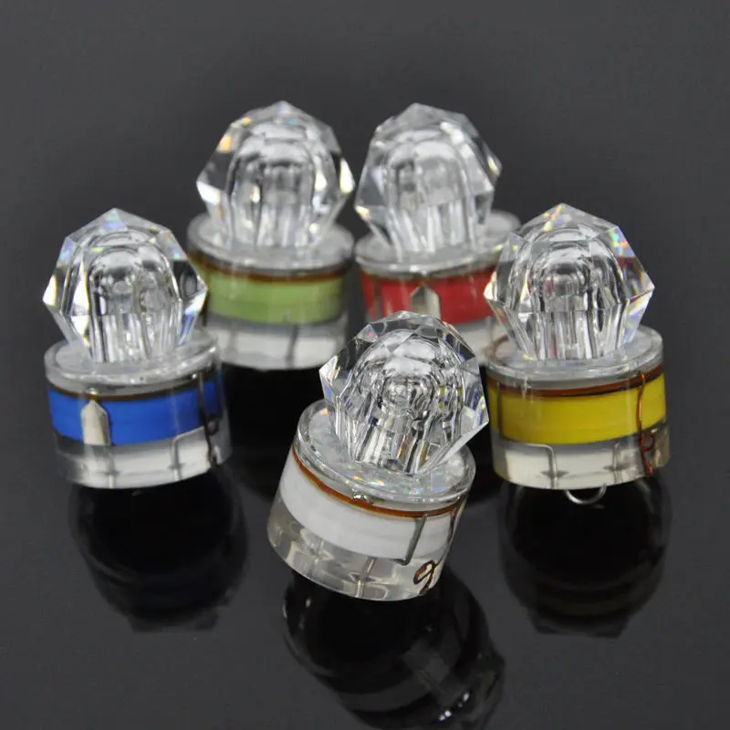 5Pcs Led Deep Drop Underwater Diamond Flashing Fishing Light Squid Strobe Bait Lure Fish Light Underwater Fishing Gear