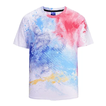 

Summer fat big size compassionate digital contrast color 3D printing T-shirt loose short-sleeved shirt Cosplay Costume unisex