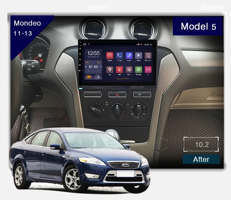 Горячая распродажа 10 дюймов 2.5D Android 8,1 автомобильный DVD gps плеер для Ford Mondeo 2011-2013 мультимедийная навигационная система с BLUETOOTH