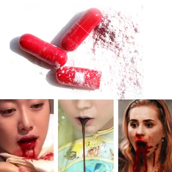 

3 Pcs Halloween Fake Blood Pills Red Capsules Cosplay Party Horror Funny Props Fake Blood Capsule Fake Plasma Pill Vampire TSLM2