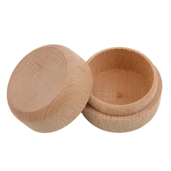 

Vintage Small Round Wooden Jewelry Storage Box Ring Earrings Container Storage Case Natural Craft Jewelry Box Case Opbergtas