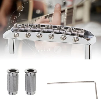 

Easy Install Guitar Bridge Parts Control Adjustable Instrument With Screw Sturdy Vibrato Tone Zinc Alloy Sustain Music