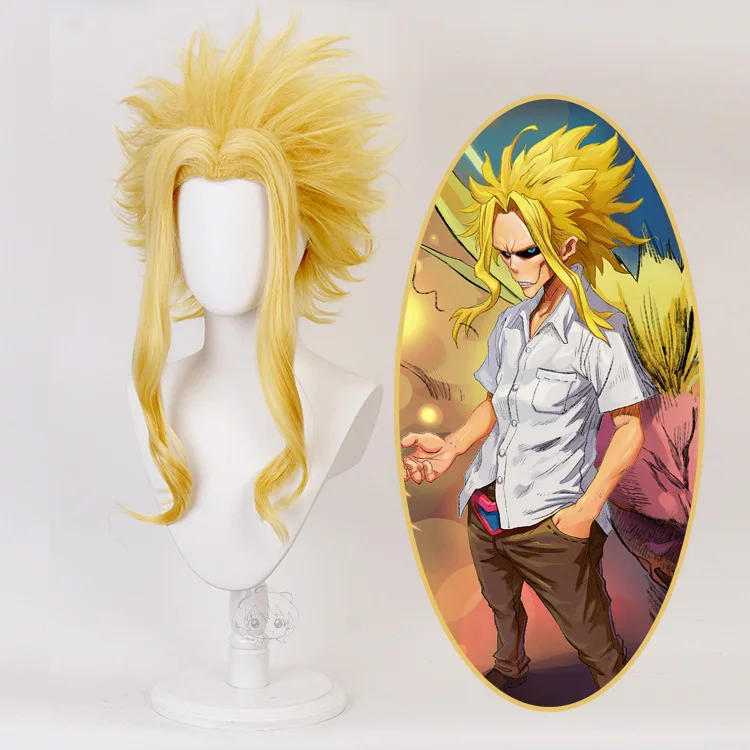 Золотые короткие термостойкие синтетические волосы Boku No My Hero Академия All Might Yagi