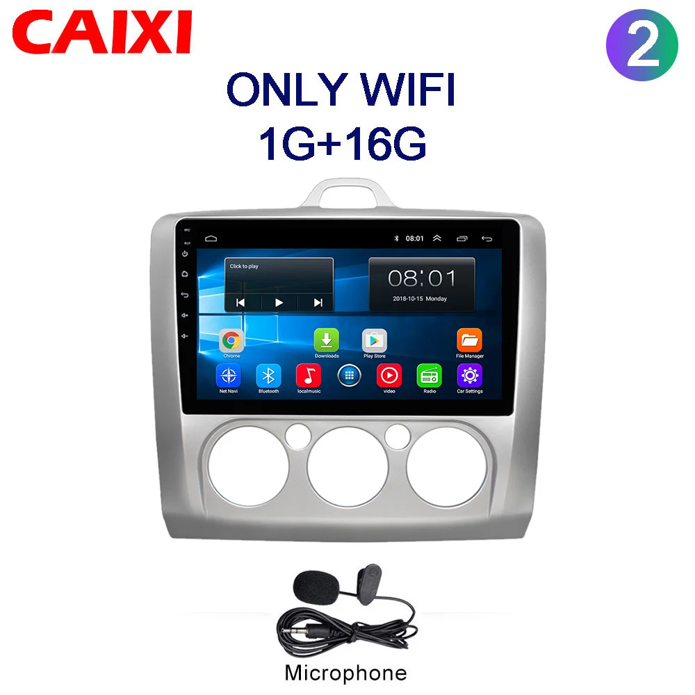 Cx-FS-MIC CAIXI для FordFocus 2 Mk 2 2004-2011 Автомобильный Радио Мультимедиа Видео плеер навигация gps автомобильный Android 8.1GO 2 din dvd-плеер - Цвет: Cx-FS-MIC