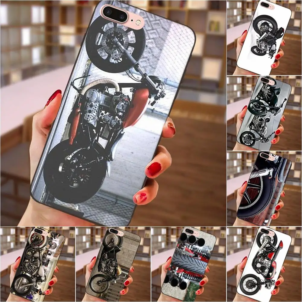 Мотоцикл Винтаж мотоцикл задний 78 для Apple iPhone 4 4S 5 5S SE 6 6S 7 8 Plus X XS Max XR ТПУ узор