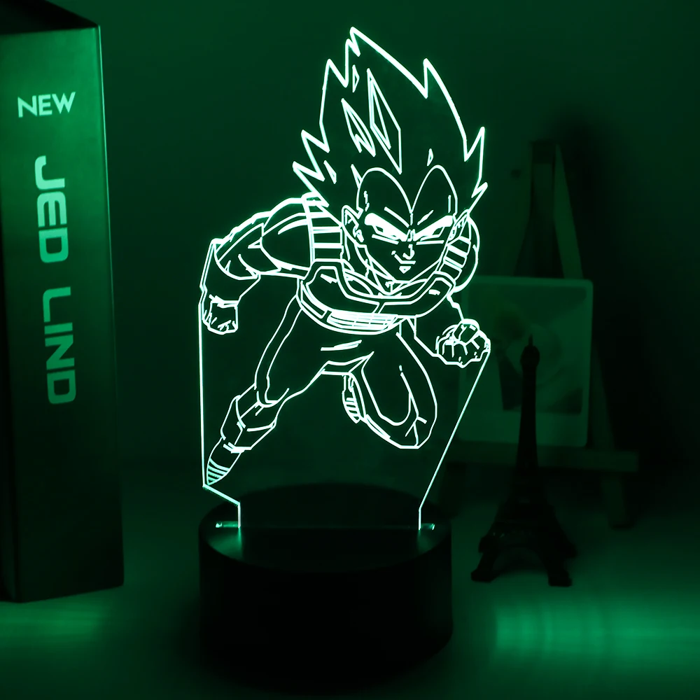 

3d Lamp Dragon Ball Vegeta IV Figure Led Color Changing Nightlight for Anime Room Decor Cool Gift for Kids Bedroom Night Light