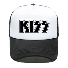 Горячая Kiss Band кепки для мужчин и женщин Рок кепки прохладное лето бейсбольные кепки Горячая рок музыка черная сетка шляпа