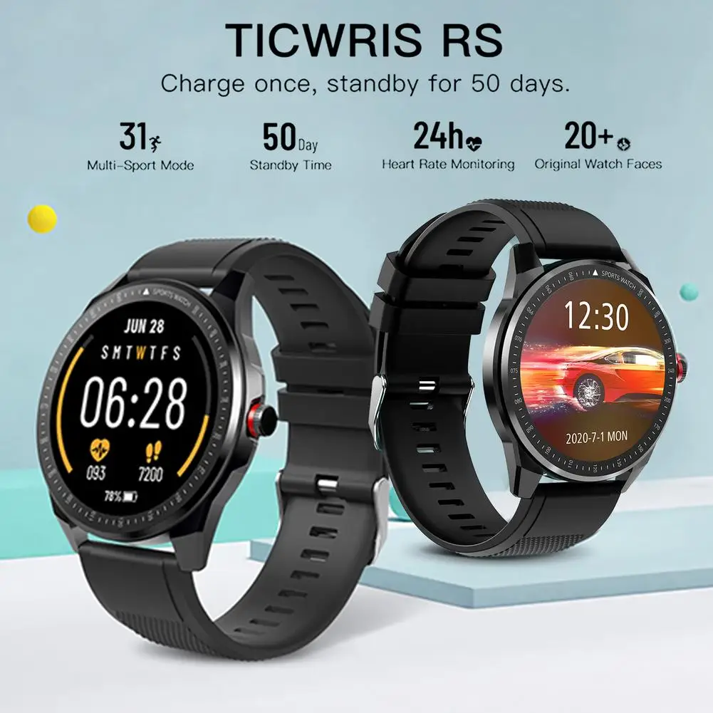 

2020 TICWRIS RS Smart Watch IP68 Waterproof Bluetooth 5.0 Ultra-thin Men Women 31 Sports Modes Smart watch For Android IOS Phone