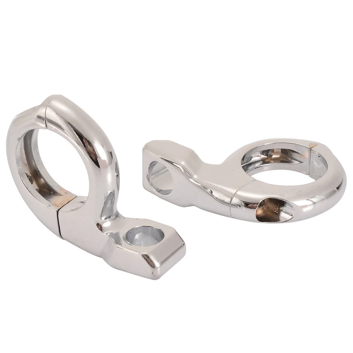 1Pair Metal Motorcycle Handlebar Turn Light Mirror Adapter Clamp Mount 1 inch Fixed Hole Silver For Honda Yamaha Suzuki Kawasaki