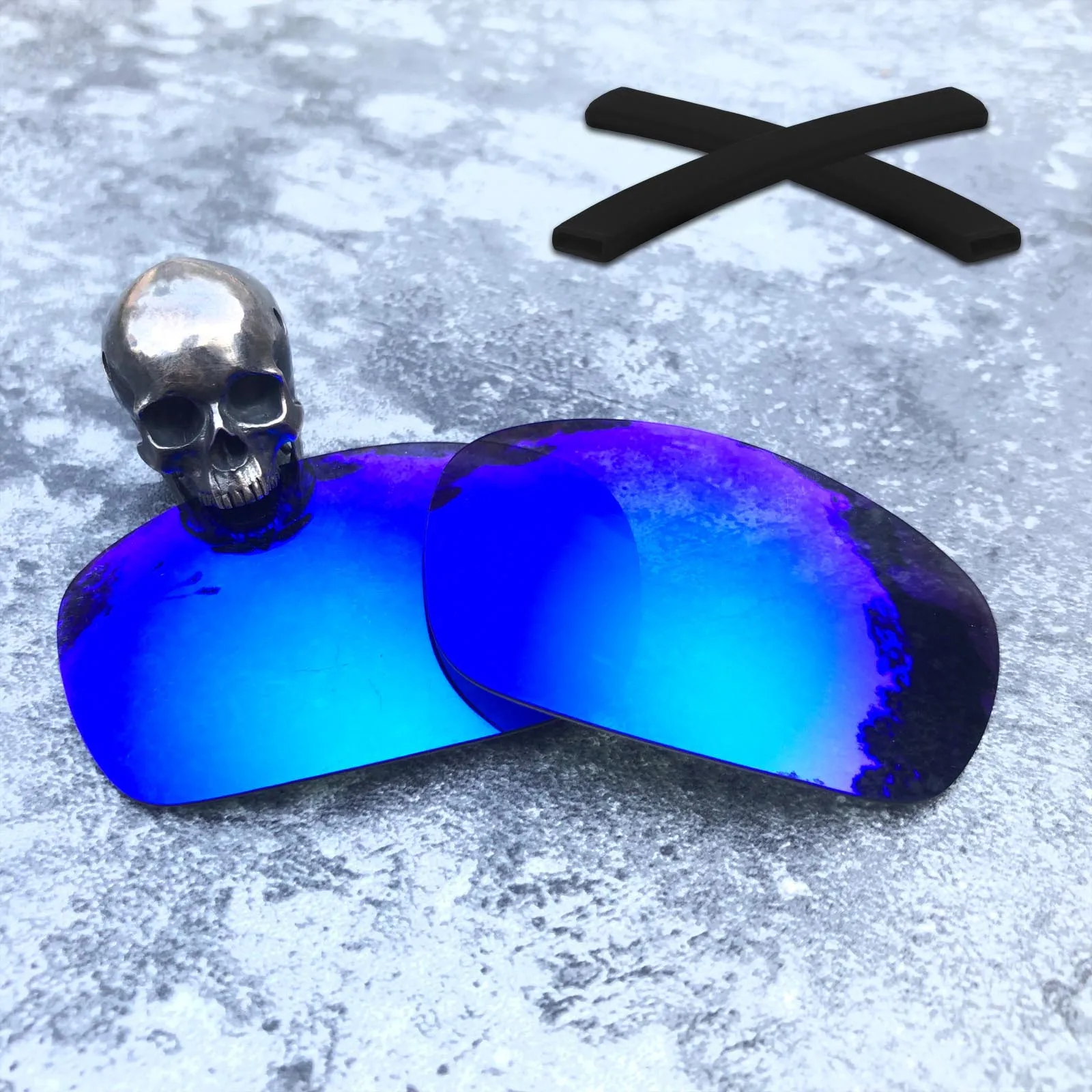 Deep Blue-Black ES Firtox настоящие поляризационные расширенная замена линз и черные носки с ушками для-Oakley Jawbone солнцезащитных очков(срок службы линзы только)-несколько вариантов - Цвет линз: Deep Blue-Black ES