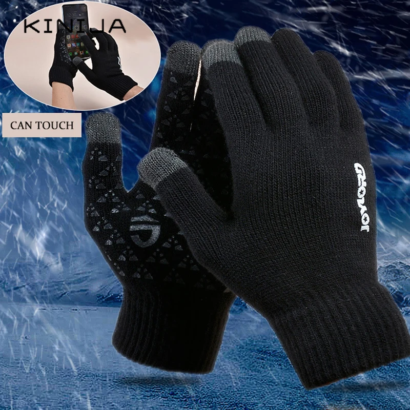 

New Touch Screen Knitted Gloves Winter Autumn Men Women Thicken Wool Mitten Outdoors Anti-slip Warmer Couple Gloves