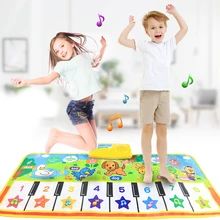 Tapis d'éveil musical, 4 modes avec voix d'animaux, pour enfant, instrument de musique, jouets éducatifs précoces, cadeau, jeu de piano pour bébés