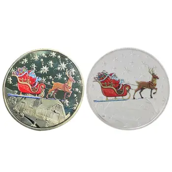 

New 2020 Colour Christmas Santa Claus Commemorative Coin Souvenir Collectible Art