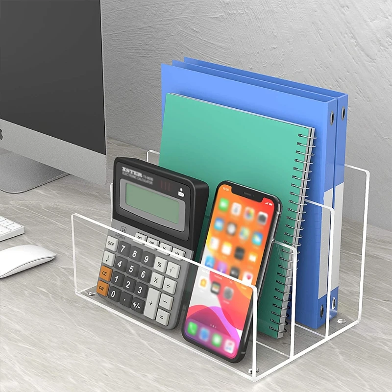 

24 шара, 1 шт., декоративный прозрачный акриловый держатель для файлов, 3 секции, прозрачные акриловые подставки для книг, искусственная кожа