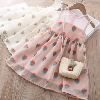 

Children Princess Dress Summer Ruffles Clothes Baby Girls Dresses Kids Mesh Wedding Party Flowers Dresses Tutu Dress 6 7 years