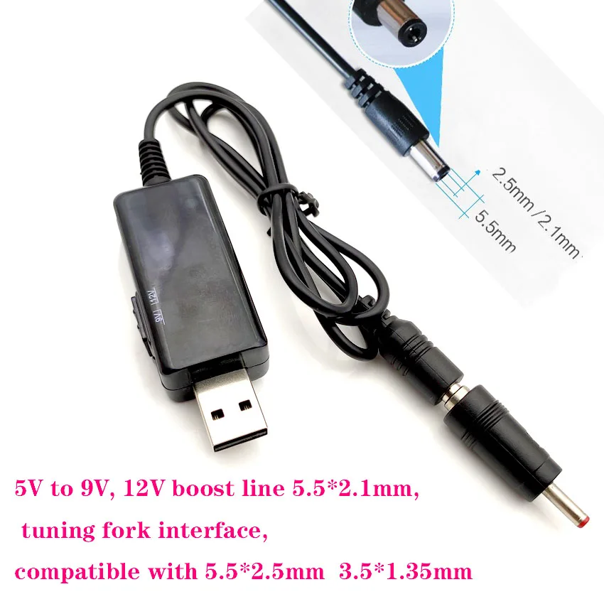 USB Boost Cable 5V Step Up to 9V 12V Adjustable Voltage Converter