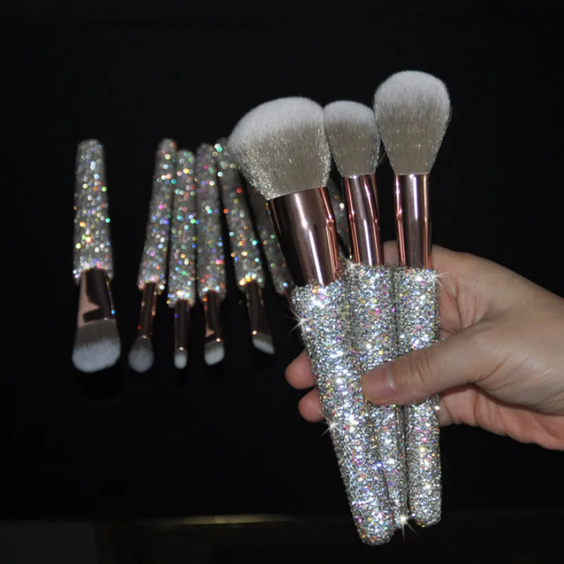 High-end Shiny Diamond 12 Makeup Brush Set Loose Powder Eye Shadow Brush Makeup Professional Full Set Tools Cosmetic Storage Box 3