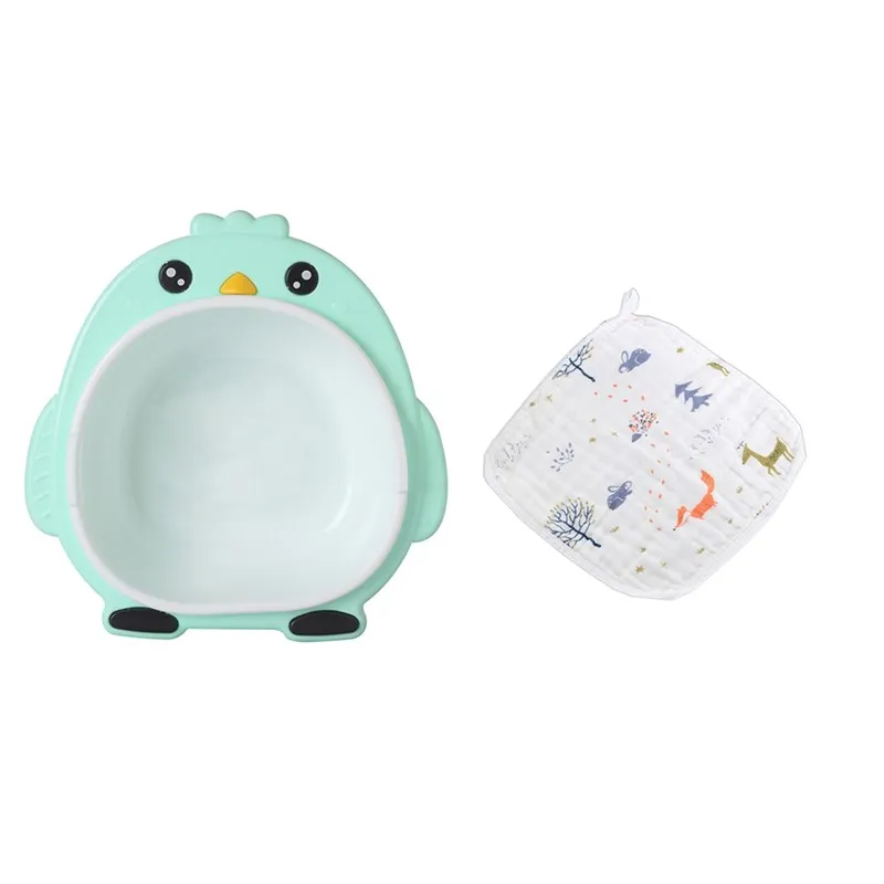 1 tub 1 towel Умывальник для новорожденных, ванна для ванны и душа, милый мультяшный детский умывальник для младенцев, мультяшный цыпленок, умывальник - Цвет: 1 tub 1 towel