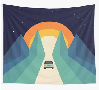 

Wonderful Trip Tapestry Car Wall Hanging Tapestries Dorm Art Home Decor Camping Beach Towel Yoga Mat